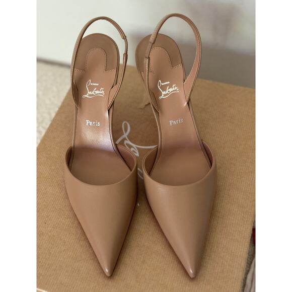 Christian Louboutin Beige Slingback Heels - Picture 11 of 12